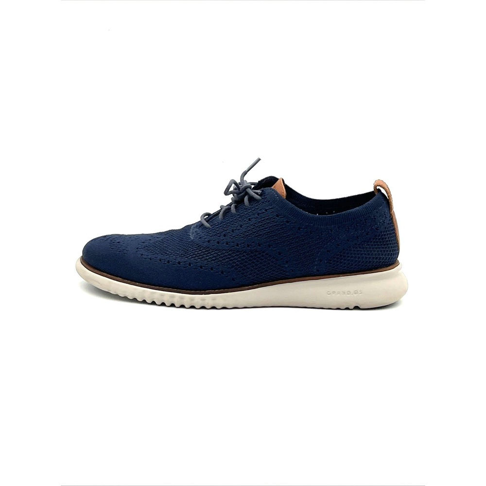 Cole Haan ZERØGRAND Remastered Stitchlite Navy Blue Wingtip Oxfords Men's 9.5 M